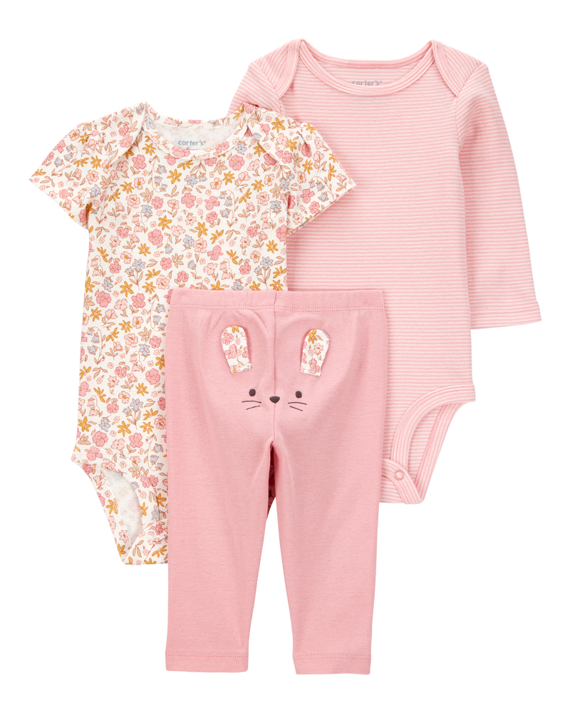 Baby Girl 3-Piece Floral Mouse Little Character Set, image 1 of 6 slides