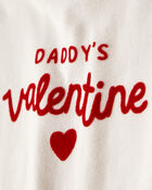 Baby Girl Daddy's Valentine Long-Sleeve Graphic Bodysuit - Cream, image 2 of 4 slides