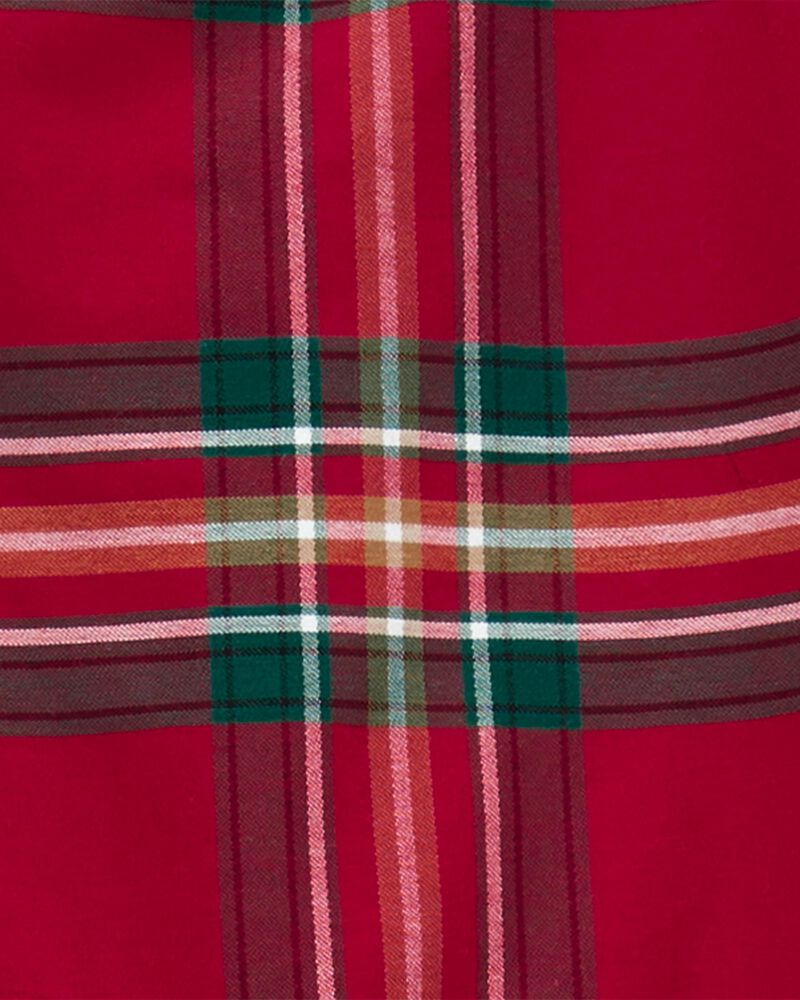 Toddler Plaid Sateen Holiday Dress, image 3 of 6 slides