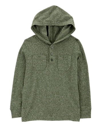 Kid Solid Cotton Blend Long-Sleeve Fashion Top - Green, 