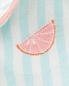Tout-petit fille - Pyjama 2 pièces décontracté à rayures - Menthe, image 3 sur 4 diapositives