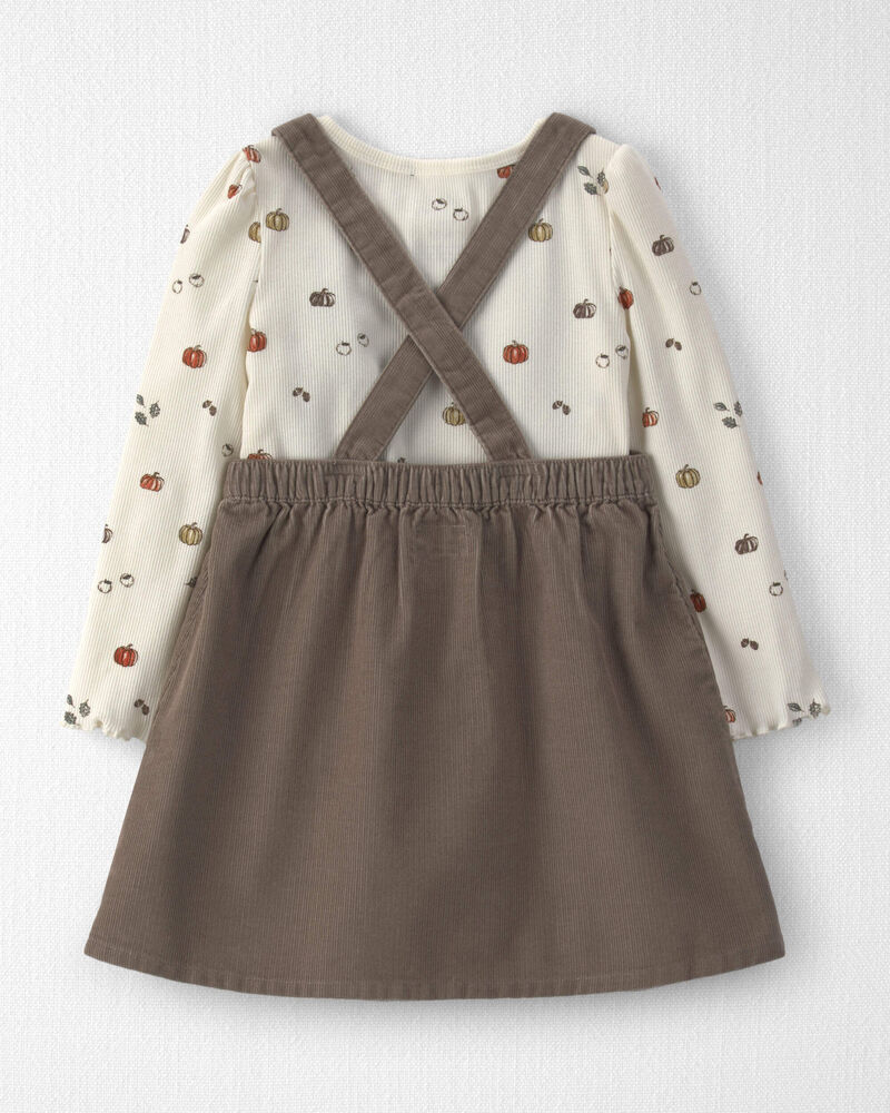Toddler Girl 2-Piece Organic Cotton Corduroy Jumper Set, image 2 of 6 slides