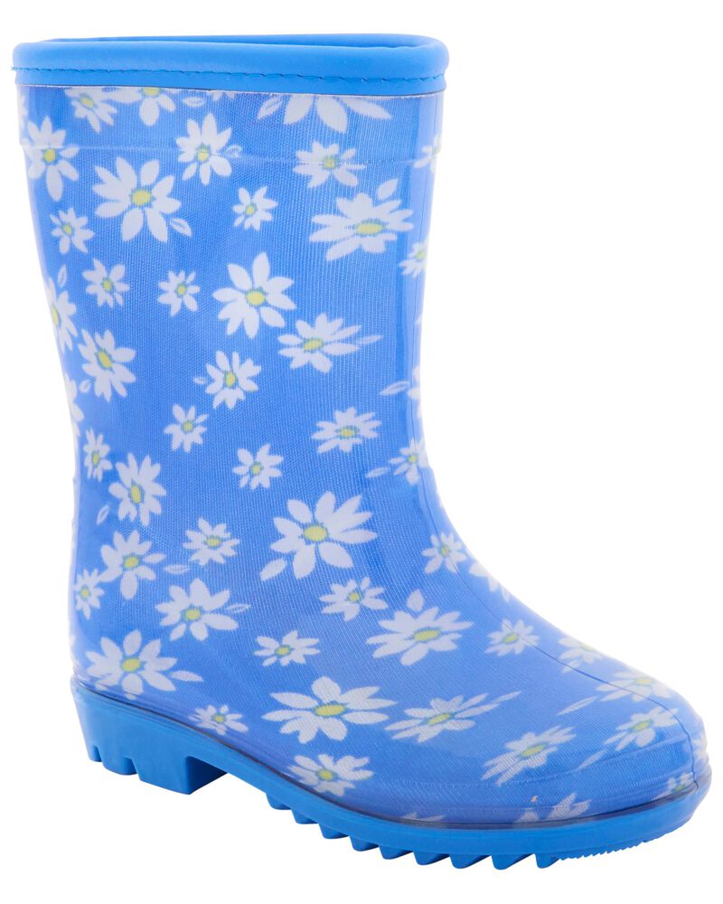 Toddler Daisy Print Rain Boots, image 1 of 7 slides