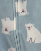 Baby Girl 2-Pack Polar Bear Plaid Fleece 2-Way Zip Sleepers, image 4 of 5 slides