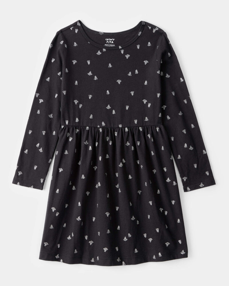 Girls Halloween Ghost Long-Sleeve Dress, image 1 of 4 slides