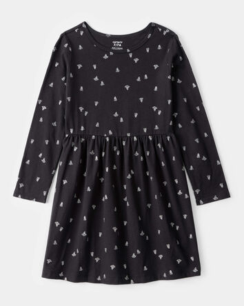 Girls Halloween Ghost Long-Sleeve Dress, 