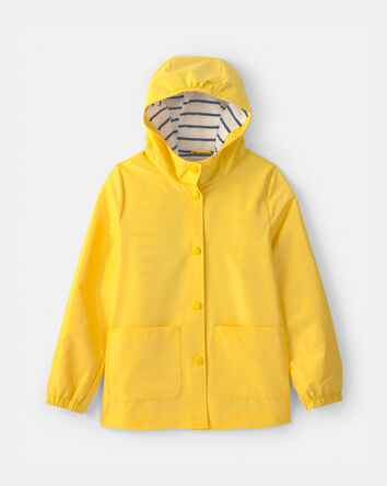 Boys Solid Rain Jacket- Yellow , 