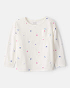 Toddler Girl Winter Print Long-Sleeve Top - White, image 1 of 3 slides