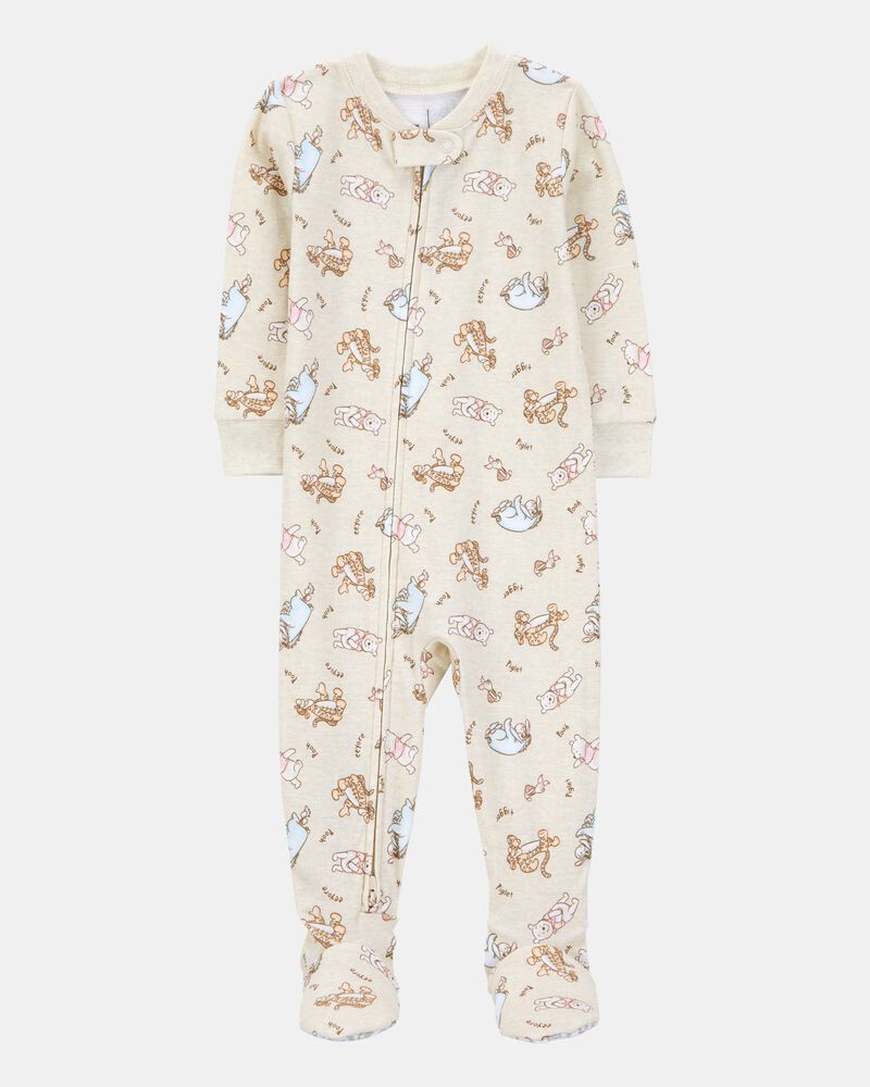 Baby Winnie The Pooh Snug Fit Cotton Footie 1-Piece Pyjamas, image 1 of 3 slides