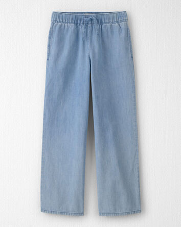 Girls Organic Cotton Chambray Pants, 