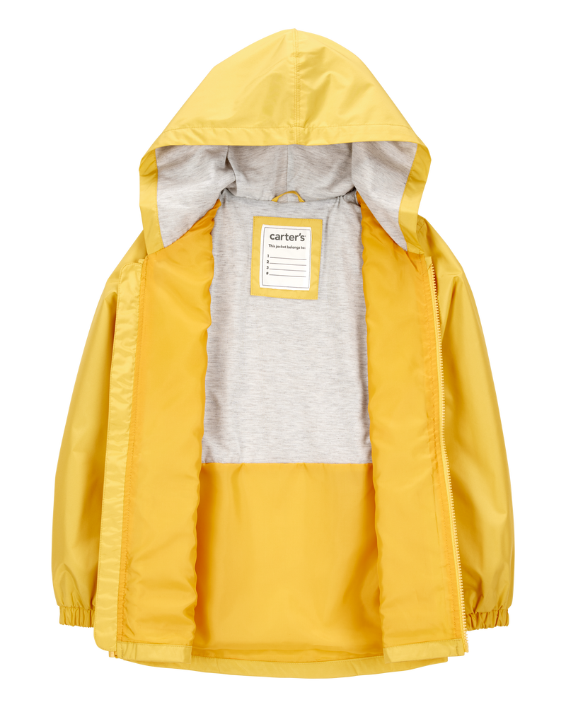 Hooded Rain Jacket - Yellow, image 2 of 3 slides