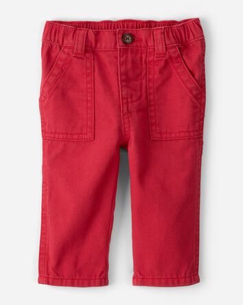 B&eacute;b&eacute; gar&ccedil;on - Pantalon en serg&eacute; uni - Rouge, 