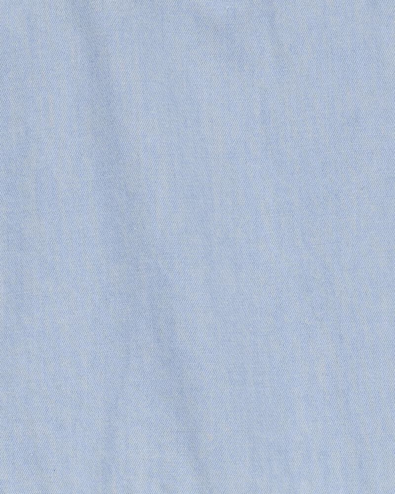 Enfant en bas âge Robe à manches courtes en denim bicolore , image 3 sur 4 diapositives
