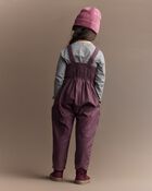 Toddler Girl Pleated Overalls - Mauve, image 5 of 6 slides
