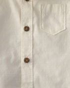 B&eacute;b&eacute; gar&ccedil;on - Ensemble 2 pi&egrave;ces chemise boutonn&eacute;e boutonn&eacute;e et short en chambray - Ivoire/Brun, image 2 sur 3 diapositives