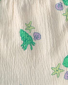 B&eacute;b&eacute; fille - Ensemble 2 pi&egrave;ces sort et haut &agrave; motif de poisson &ndash; Vert/Blanc, image 3 sur 4 diapositives
