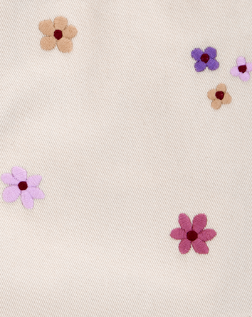 Enfant en bas âge Jupe en sergé à broderies de fleurs - Ivoire, 