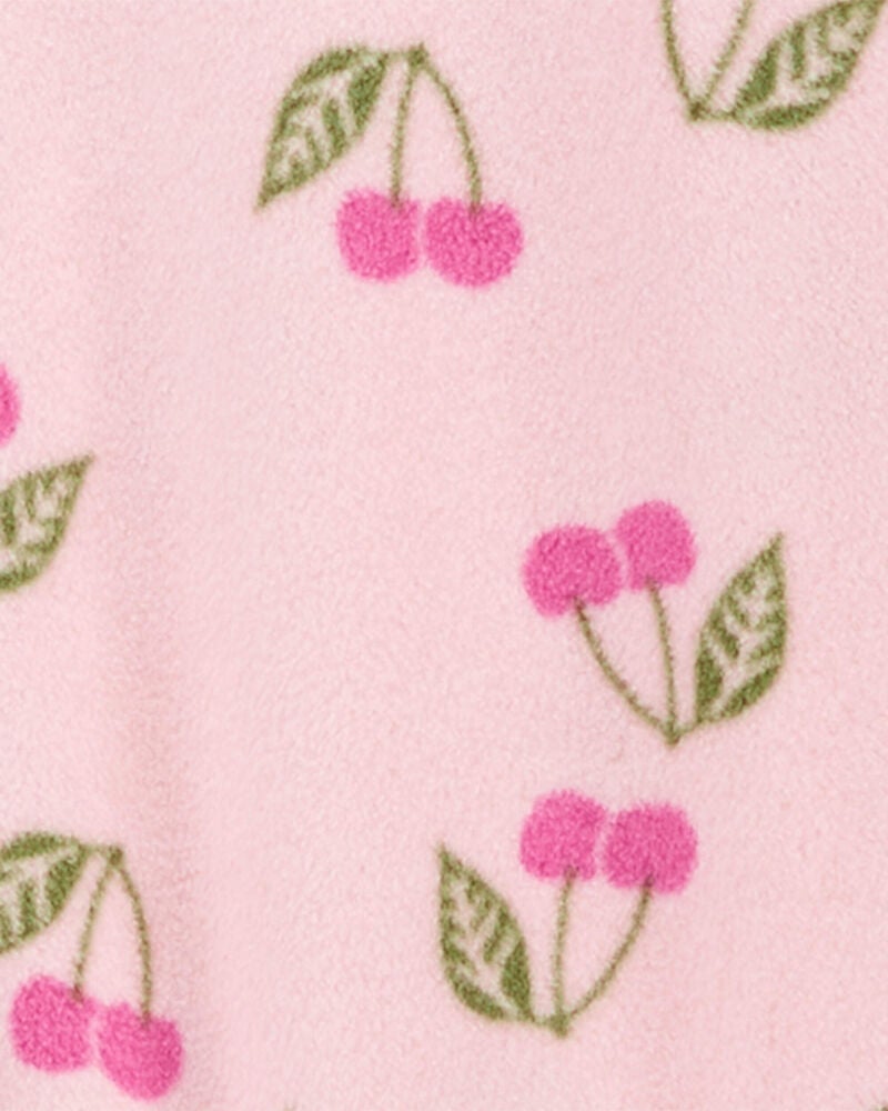 Toddler 1-Piece Cherry Fleece Footie Pyjamas, image 3 of 5 slides