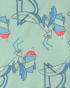 Gar&ccedil;ons - Pyjama 4 pi&egrave;ces en 100&nbsp;% coton &laquo;Brain Freeze Club&raquo; - Bleu/Vert, image 3 sur 3 diapositives