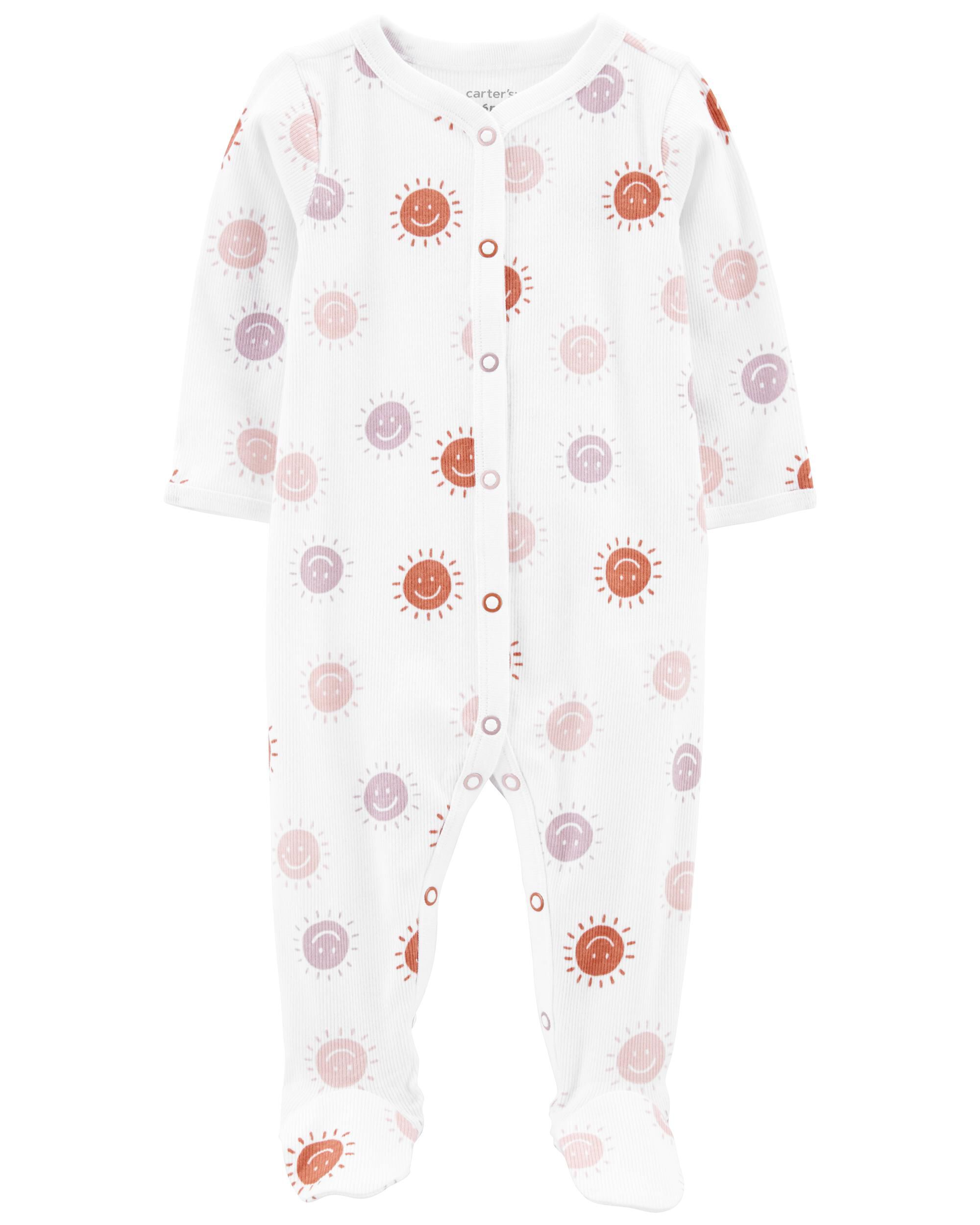 White Baby Sun Snap Up Sleeper Pyjamas Carter s Oshkosh Canada