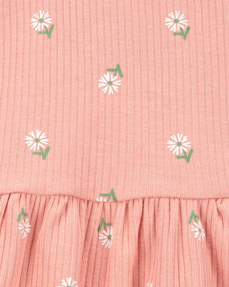 Baby 2-Piece Floral Ribbed Outfit Set, image 2 of 3 slides