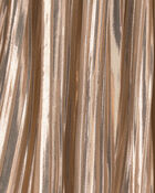 Girls Pleated Metallic Skirt - Gold, image 2 of 3 slides
