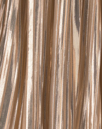 Girls Pleated Metallic Skirt - Gold, 