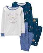 Kid 4-Piece S'mores 100% Snug Fit Cotton Pyjamas, image 1 of 4 slides
