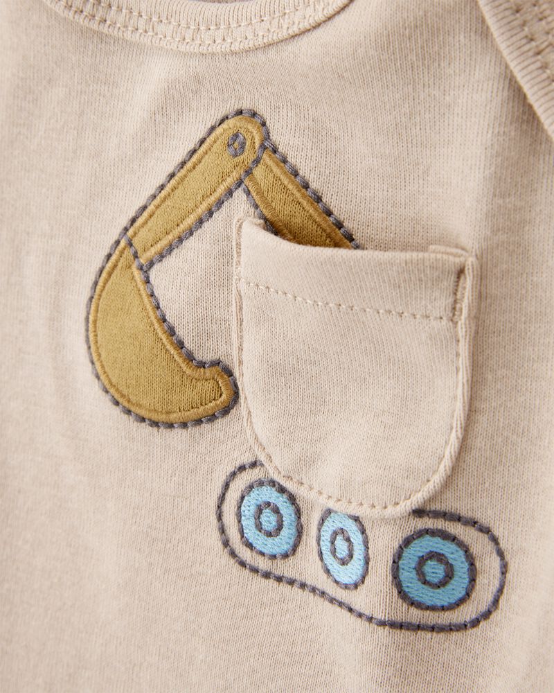 Baby Boy 5-Pack Construction Short-Sleeve Cotton Bodysuits, image 3 of 9 slides