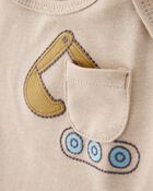 Baby Boy 5-Pack Construction Short-Sleeve Cotton Bodysuits, image 3 of 9 slides