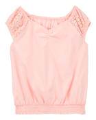 Kid Solid Sleeveless Fashion Top - Pink, image 1 of 3 slides