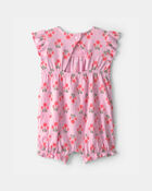 B&eacute;b&eacute; fille - Barboteuse &agrave; motif floral - Rose, image 2 sur 3 diapositives