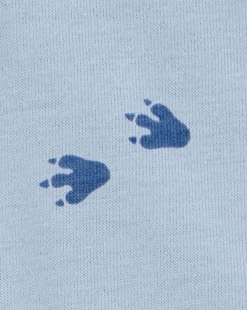 Baby 2-Piece Dinosaur Footprint Bodysuit & Short Set - Blue/Brown, 