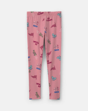 Girls School Spirit Pull-On Stretch Leggings - Pink, 