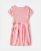 Girls Rib Short-Sleeve Dress - Pink, image 2 of 4 slides