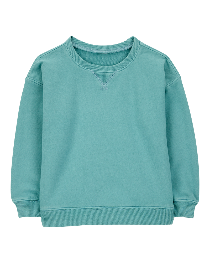Baby French Terry Pullover - Teal, image 1 of 3 slides