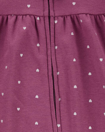 Bébé Grenouillère en coton à fermeture à glissière à 2 sens à motifs de cœurs, 