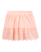 Kid Eyelet Skort - Pink, image 1 of 4 slides