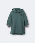 Toddler Girl Long-Sleeve Hooded Sweatshirt Dress - Green, image 6 of 7 slides