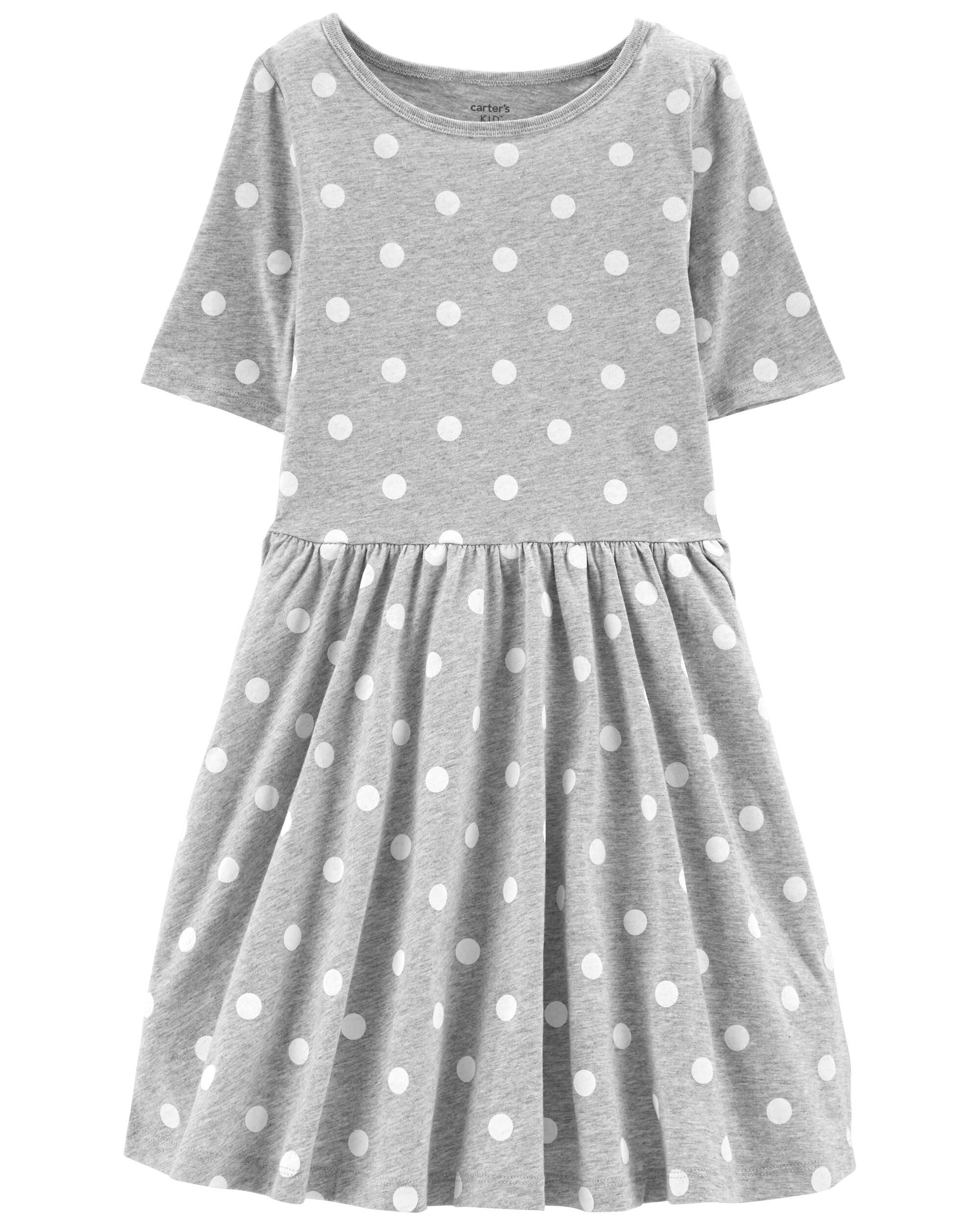 Grey and white polka dot best sale dress