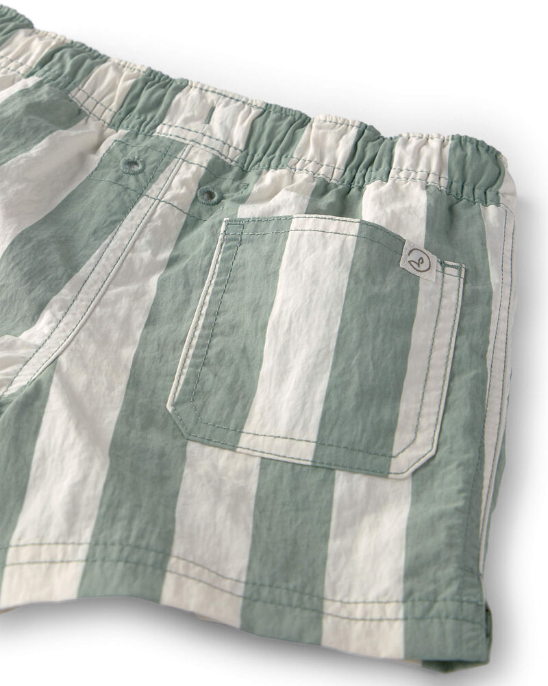 Tout-petit gar&ccedil;on - Short maillot de bain en mat&eacute;riaux recycl&eacute;s, rayures, image 3 sur 4 diapositives