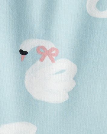 Tout-petit fille - Haut &agrave; manches longues et basque &agrave; imprim&eacute; de cygne&nbsp;&ndash; Bleu, 