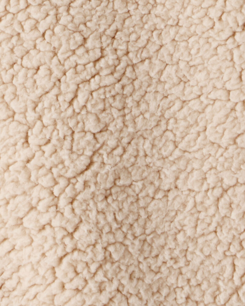 Baby Girl Embroidered Sherpa Long-Sleeve Jumpsuit - Brown, image 3 of 4 slides