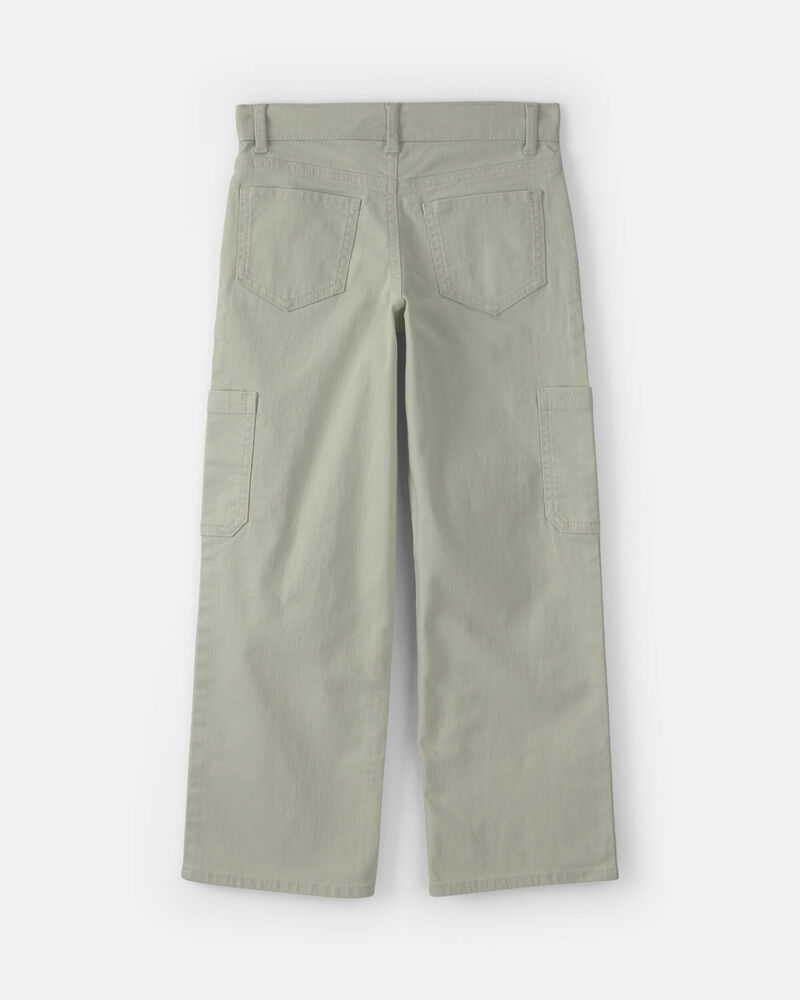 Girls Straight-Leg Cargo Jeans - Green, image 2 of 5 slides