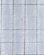 Boys Plaid Button-Down Shirt - Blue, image 2 of 3 slides
