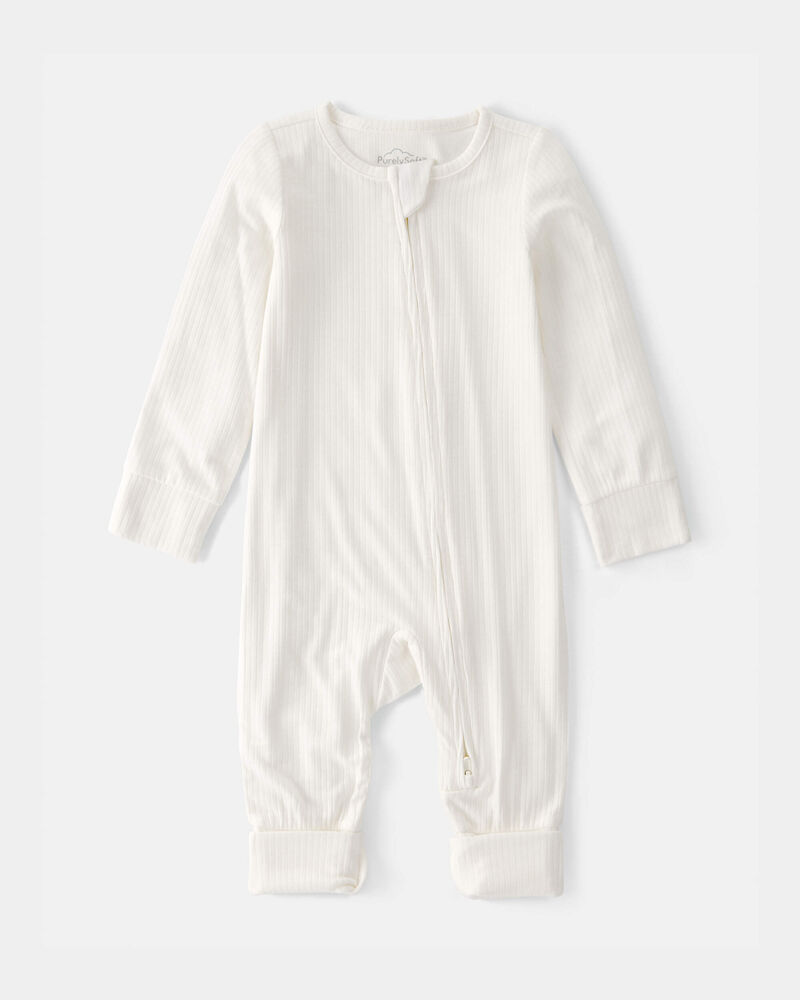Baby 2-Way Zip PurelySoft Sleeper - Cream, image 1 of 8 slides