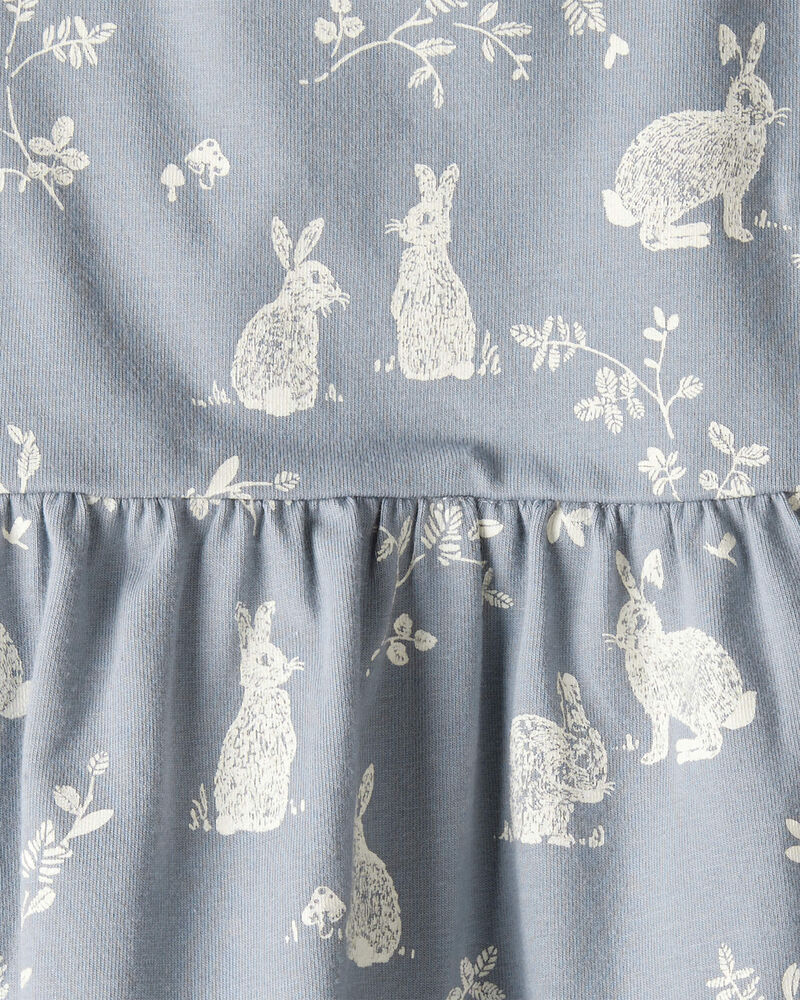 Toddler Organic Cotton Bunny-Print Dress, image 4 of 5 slides