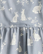Toddler Organic Cotton Bunny-Print Dress, image 4 of 5 slides