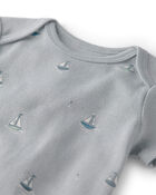 Baby 3-Pack Organic Cotton Bodysuits in Sail Away Print, image 2 of 6 slides