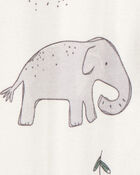 Baby 2-Pack Striped Elephant 2-Way Zip Cotton Sleeper, image 3 of 4 slides